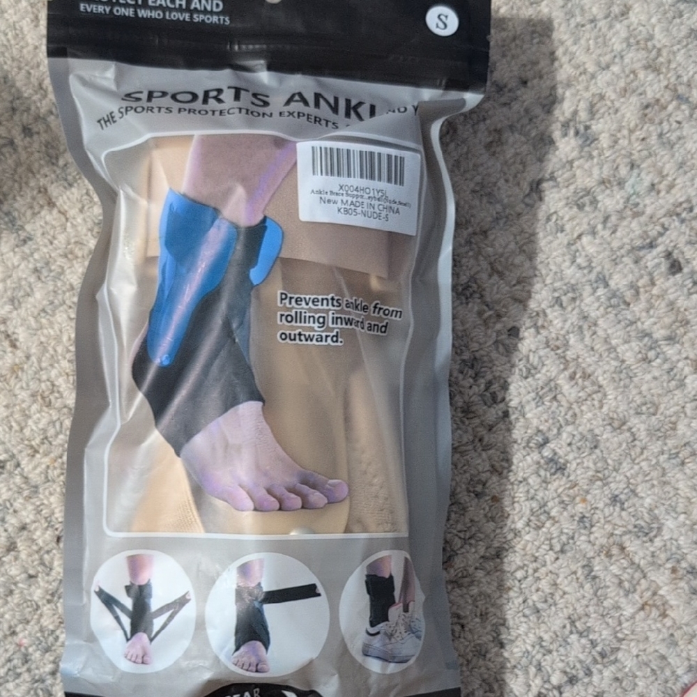 Blue and Black Ankle Support